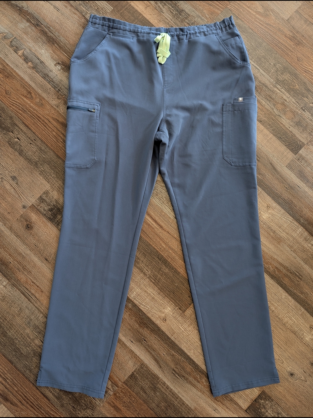Figs Yola High-Rise Slim Scrub Pant Space Navy Medical Nurse Sz XL Tall